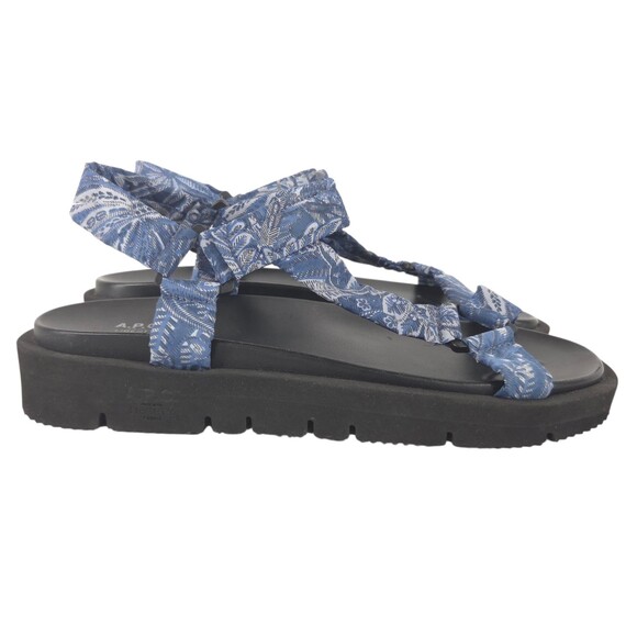 A.P.C. Liberty Anais Floral Sandals US 10 EU 43 Mens Blue Platform Strappy $285 main image 10